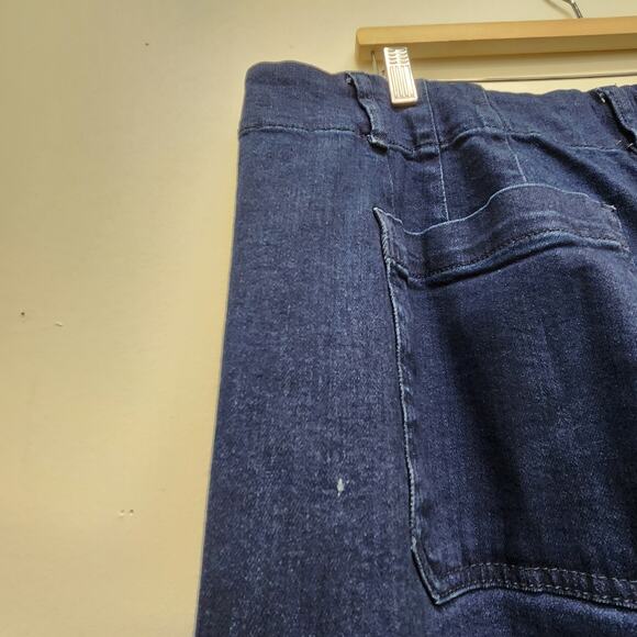 Maeve Anthropologie The Colette Wide Leg Cropped Pant Sequin Denim Plus Size 18 - Picture 7 of 10